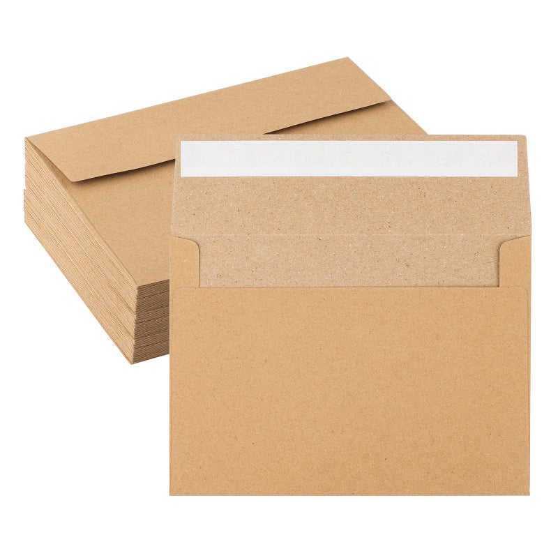 GoClimber 50 Pack Kraft Envelopes 4 x 6 Inch Brown Envelopes,A4 Envelopes, Card Envelopes, Kraft Paper Envelopes, Invitation Envelopes, Postcard Envelopes (Brown) - Image 1